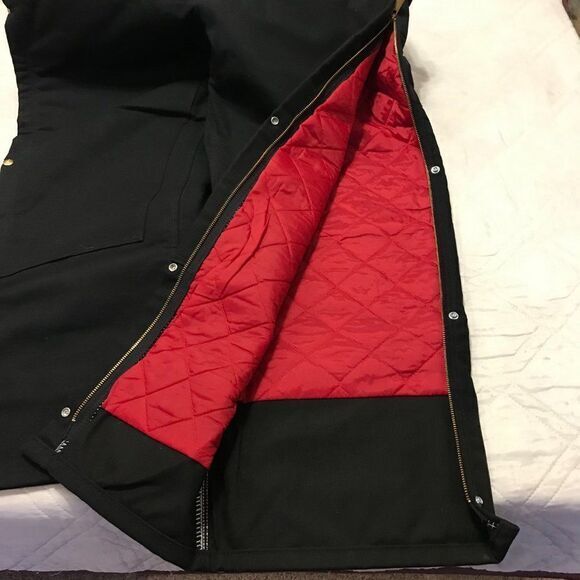 Carhartt Black Quilt Lined Bib Overalls‎ 46X32 nwt - Picture 5 of 8